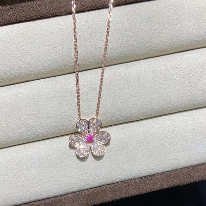 [Stars Jewelry]FRIVOLE ROSE GOLD FLOWER DIAMOND NECKLACE
