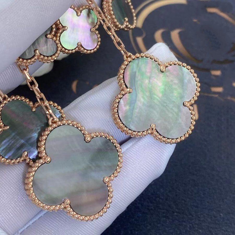 [Stars Jewelry]CLOVER EARRINGS DARK MOP 4 MOTIFS ROSE GOLD