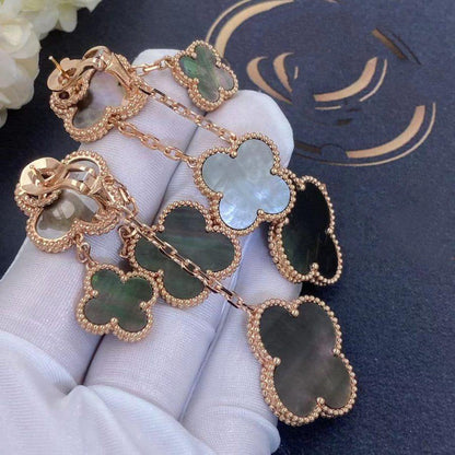 [Stars Jewelry]CLOVER EARRINGS DARK MOP 4 MOTIFS ROSE GOLD