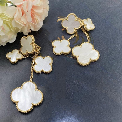 [Stars Jewelry]CLOVER EARRINGS WHITE MOP 4 MOTIFS GOLD