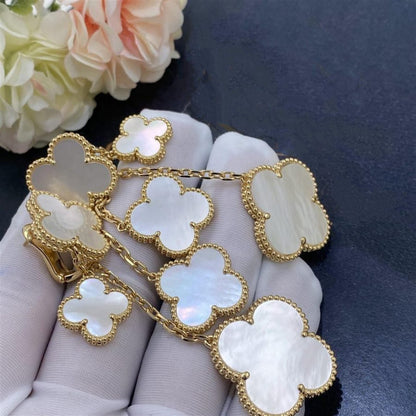 [Stars Jewelry]CLOVER EARRINGS WHITE MOP 4 MOTIFS GOLD