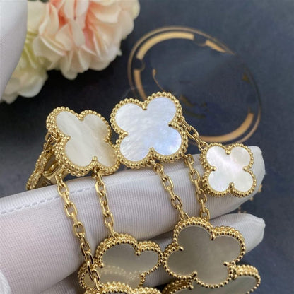 [Stars Jewelry]CLOVER EARRINGS WHITE MOP 4 MOTIFS GOLD