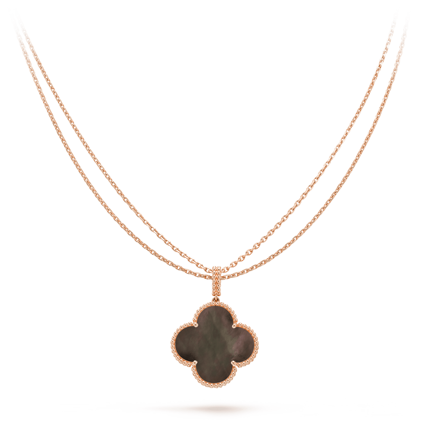 [Stars Jewelry]CLOVER 25MM GOLD DARK MOP BIG CLOVER NECKLACE