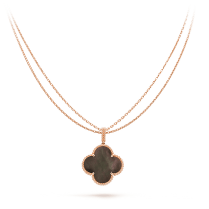 [Stars Jewelry]CLOVER 25MM GOLD DARK MOP BIG CLOVER NECKLACE