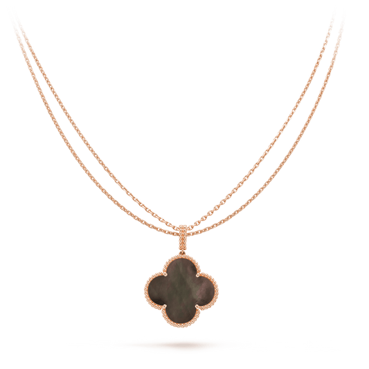 [Stars Jewelry]CLOVER 25MM GOLD DARK MOP BIG CLOVER NECKLACE