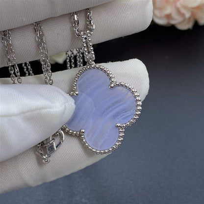 [Stars Jewelry]CLOVER SILVER CHALCEDONY BIG CLOVER NECKLACE