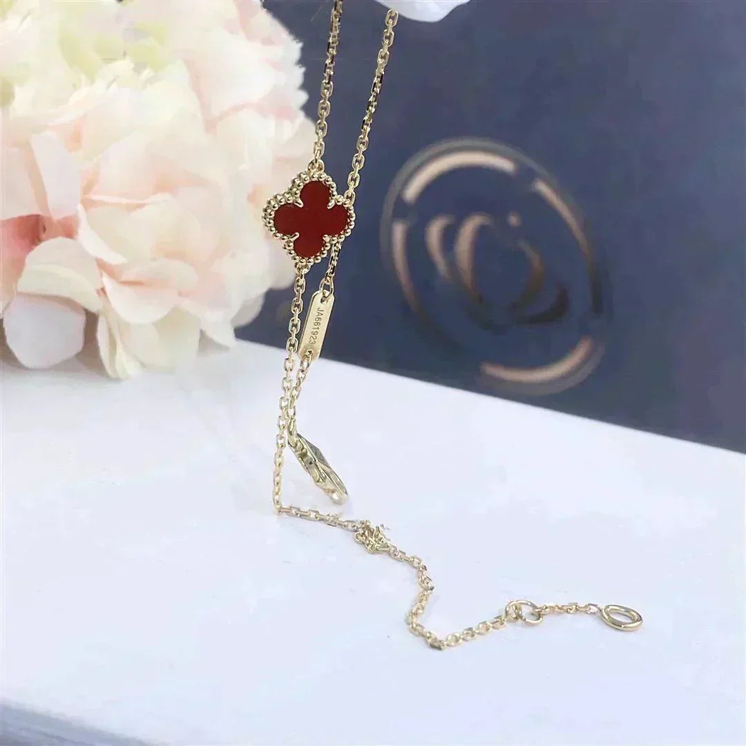 [Stars Jewelry]CLOVER  CARNELIAN SINGLE FLOWER BRACELET