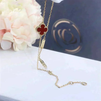 [Stars Jewelry]CLOVER  CARNELIAN SINGLE FLOWER BRACELET