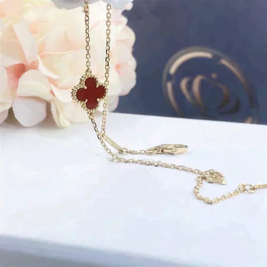 [Stars Jewelry]CLOVER  CARNELIAN SINGLE FLOWER BRACELET