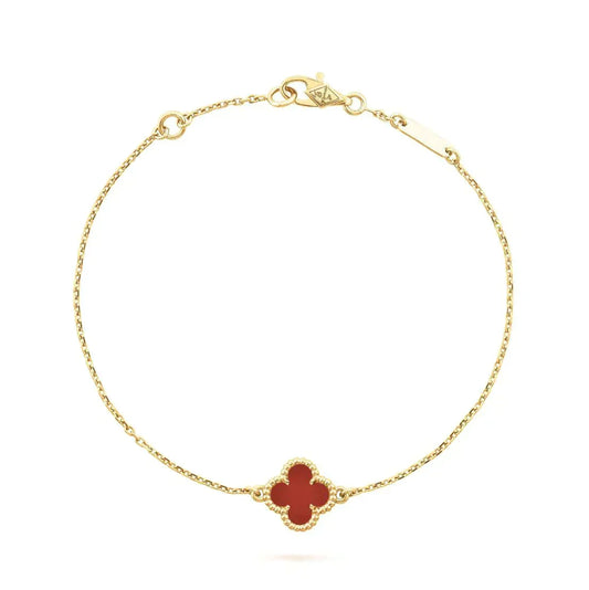 [Stars Jewelry]CLOVER  CARNELIAN SINGLE FLOWER BRACELET