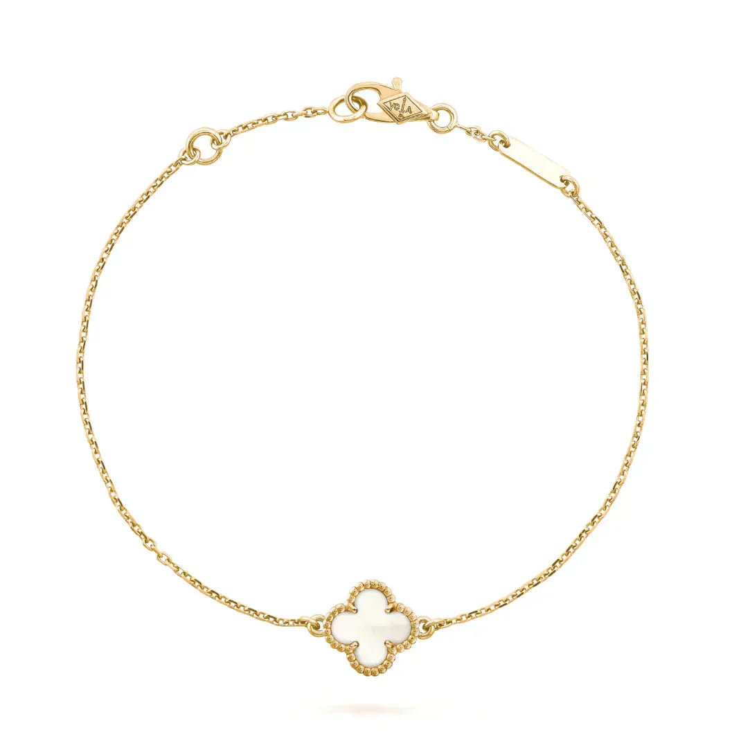 [Stars Jewelry]CLOVER WHITE MOP SINGLE FLOWER BRACELET