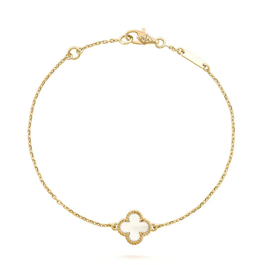[Stars Jewelry]CLOVER WHITE MOP SINGLE FLOWER BRACELET
