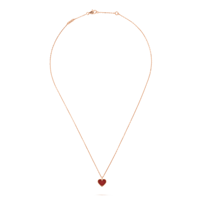 [Stars Jewelry]SWEET CLOVER CARNELIAN HEART NECKLACE