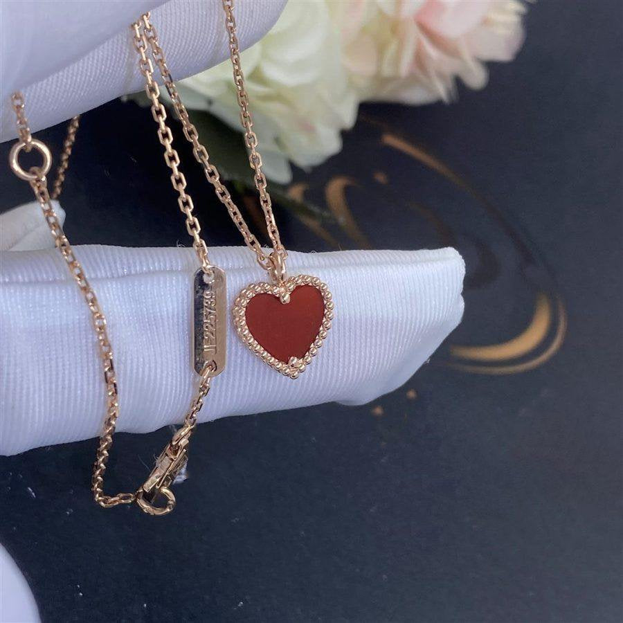 [Stars Jewelry]SWEET CLOVER CARNELIAN HEART NECKLACE