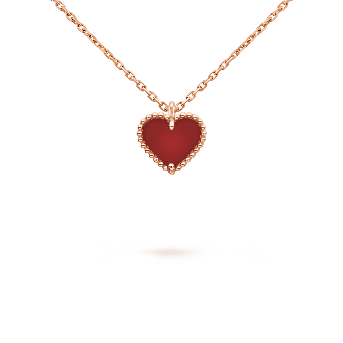 [Stars Jewelry]SWEET CLOVER CARNELIAN HEART NECKLACE