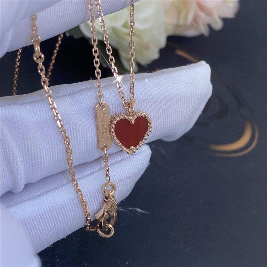[Stars Jewelry]SWEET CLOVER CARNELIAN HEART NECKLACE