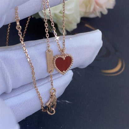 [Stars Jewelry]SWEET CLOVER CARNELIAN HEART NECKLACE