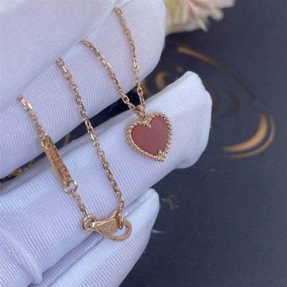 [Stars Jewelry]SWEET CLOVER CARNELIAN HEART NECKLACE