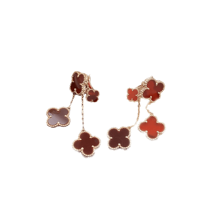 [Stars Jewelry]CLOVER EARRINGS CARNELIAN 4 MOTIFS PINK GOLD