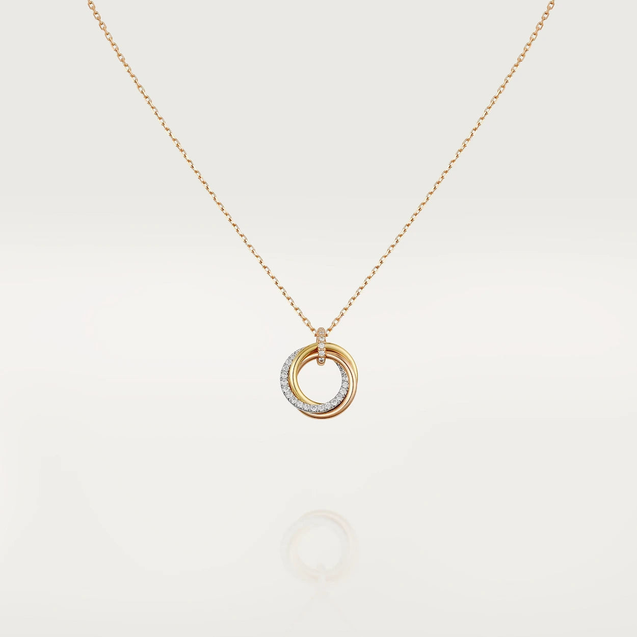 [Stars Jewelry]TRINITY NECKLACE SILVER GOLD PINK GOLD DIAMONDS