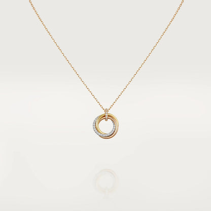 [Stars Jewelry]TRINITY NECKLACE SILVER GOLD PINK GOLD DIAMONDS