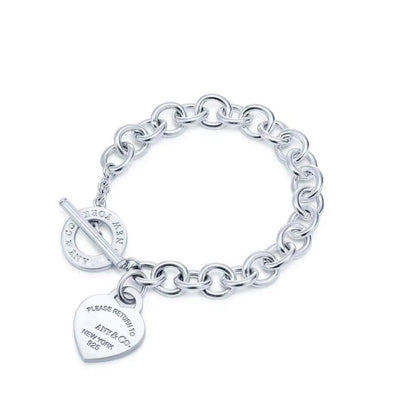 [Stellar jewels]LOVE HEART PIN BUCKLE RETURN TO TIF SILVER BRACELET