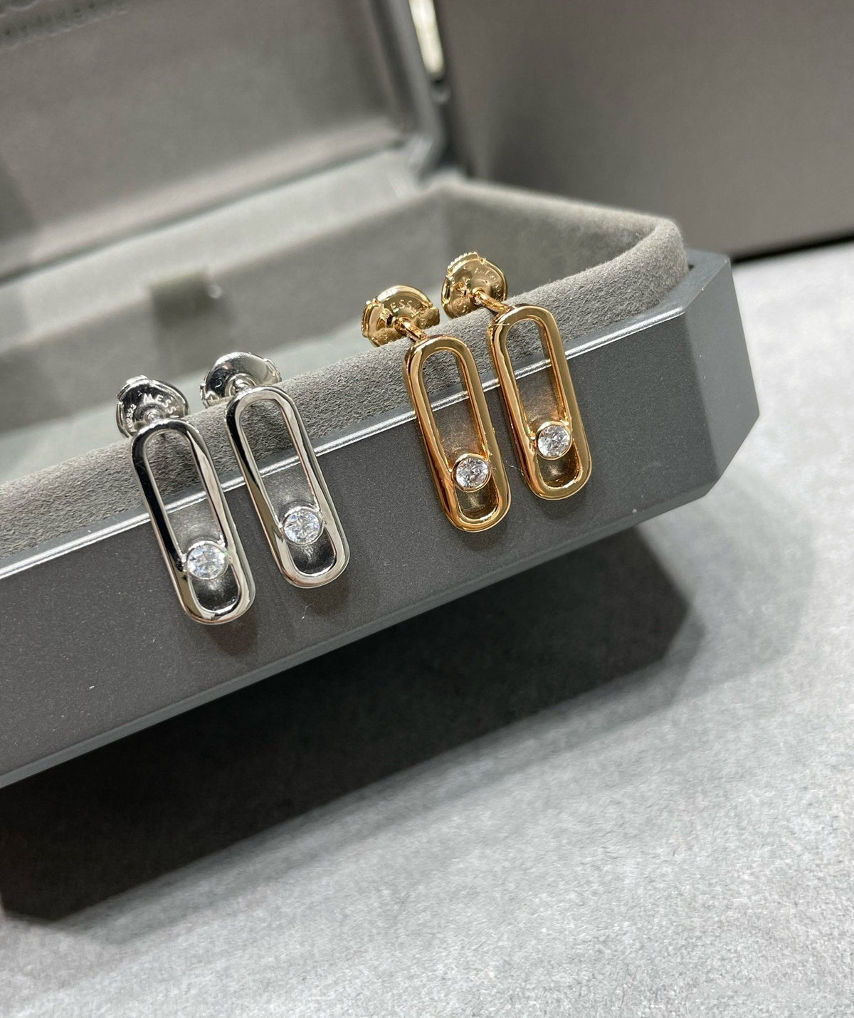 [Stars Jewelry]MOVE UNO SMALL 1 DIAMOND EARRINGS
