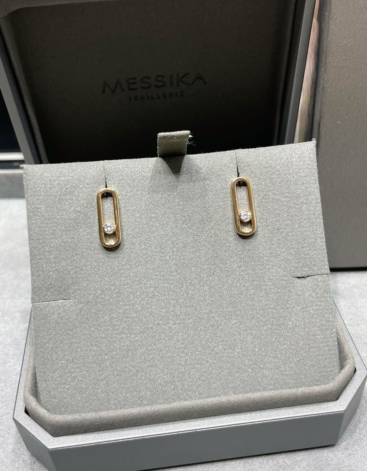 [Stars Jewelry]MOVE UNO SMALL 1 DIAMOND EARRINGS