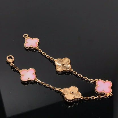 [Stars Jewelry] CLOVER 5 MOTIFS  PINK MOP BRACELET COLLECTION