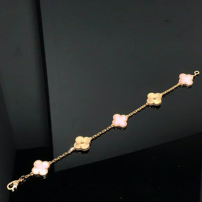 [Stars Jewelry] CLOVER 5 MOTIFS  PINK MOP BRACELET COLLECTION