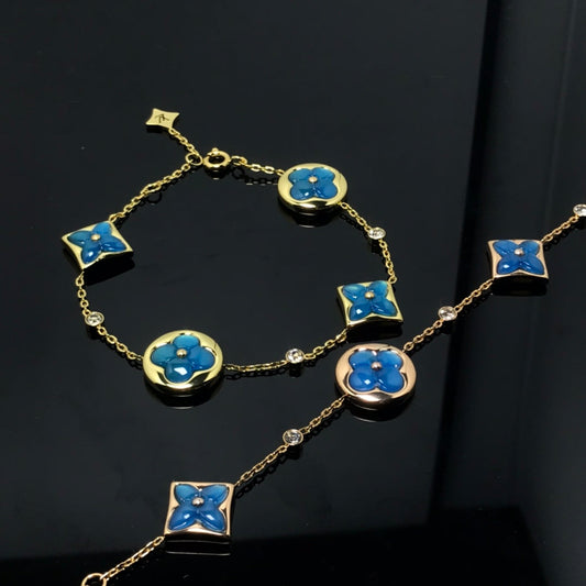 [Stars Jewelry]STAR AND SUN 4 MOTIF BLUE BRACELET