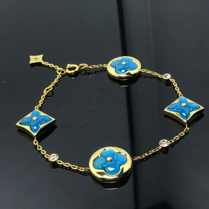 [Stars Jewelry]STAR AND SUN 4 MOTIF BLUE BRACELET