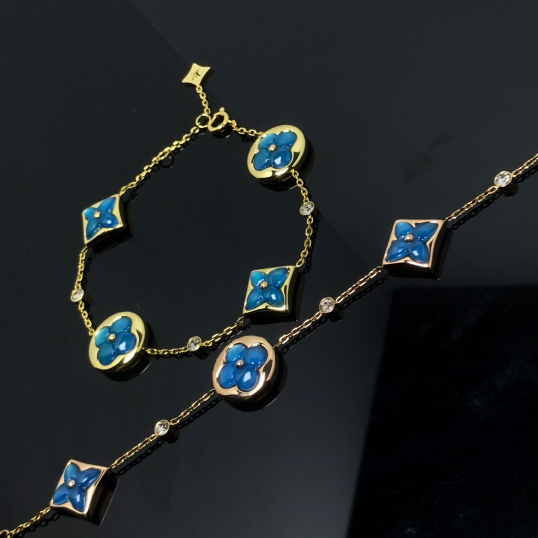 [Stars Jewelry]STAR AND SUN 4 MOTIF BLUE BRACELET