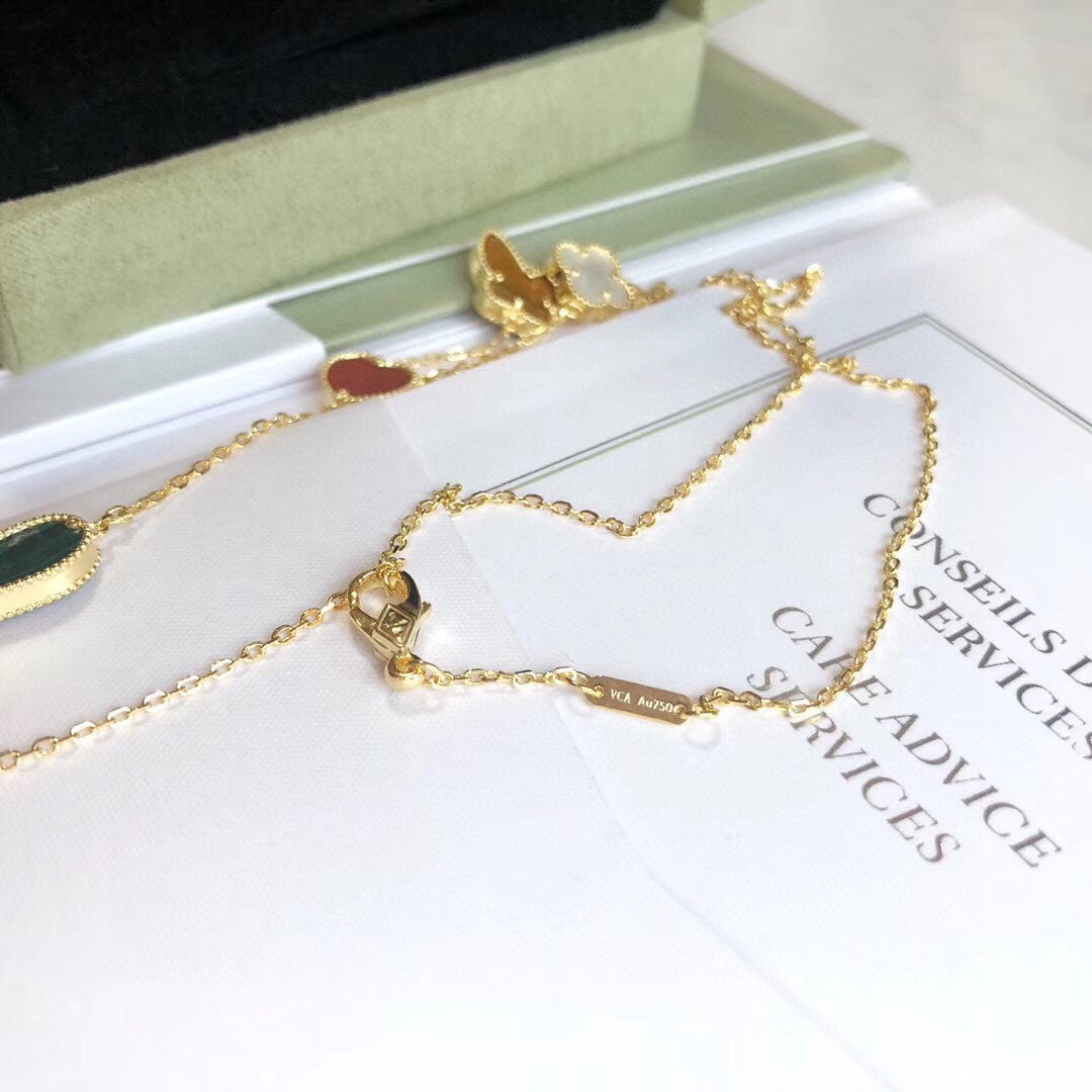 [Stars Jewelry]LUCKY SPRING 4 MOTIFS ROSE GOLD NECKLACE