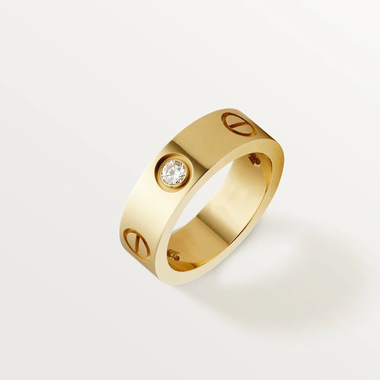 [Stars Jewelry]LOVE RING 5.5MM 3 DIAMONDS PINK GOLD
