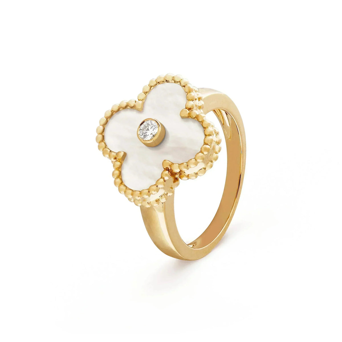 [Stars Jewelry]CLOVER PINK MOP RING GOLD DIAMOND