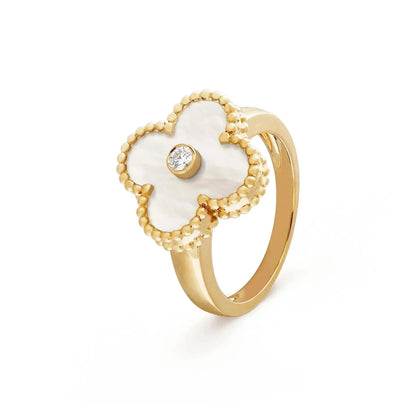[Stars Jewelry]CLOVER PINK MOP RING GOLD DIAMOND