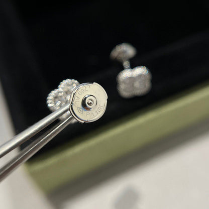 [Stars Jewelry]CLOVER MINI DIAMOND STUD EARRINGS